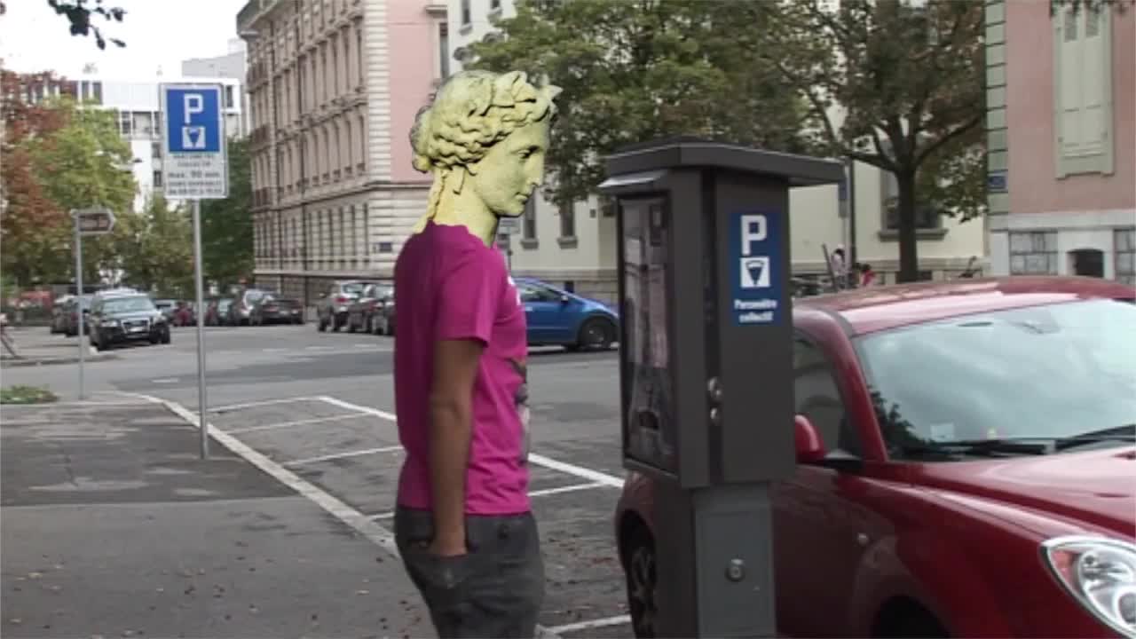Everyone was wearing a statue mask