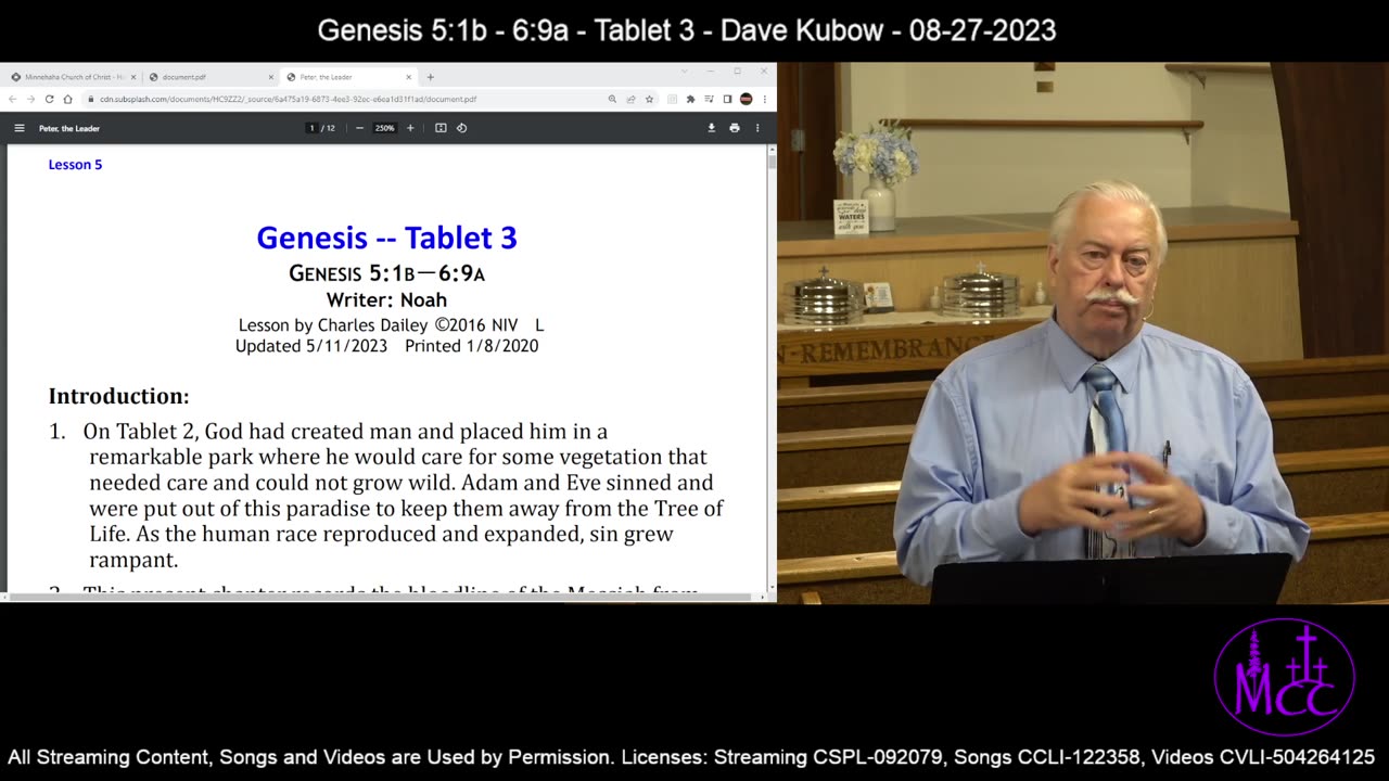 Genesis 5:1b - 6:9a - Tablet 3 - Dave Kubow - 08-27-2023