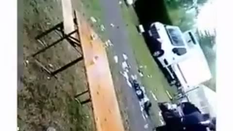 Music guy red pants jumps on table and spills drinks