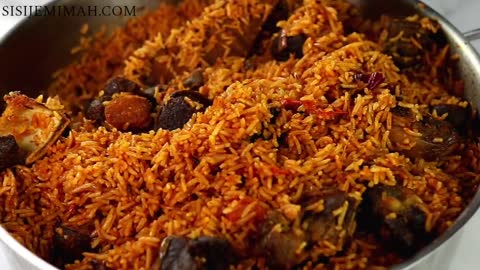 How to cook Nigerian Jollof rice with Goat meat #How tos