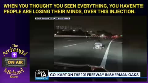 Man drives go-cart down the interstate