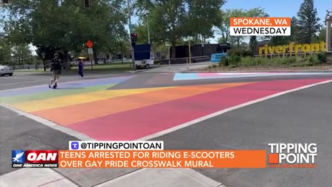 Teens Arrested for Riding E-Scooters Over Gay Pride Crosswalk Mural | TIPPING POINT 🟧