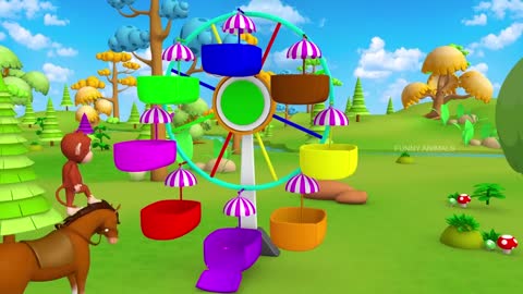 Funny Animals Play Volley Ball in Forest with Monkey & Gorilla | Animals Cartoon Comedy Video