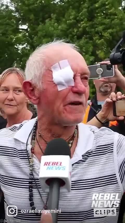 Pepper Sprayed Australian Patriot says "Never ever quit, Never live by fear, Hold the line!"
