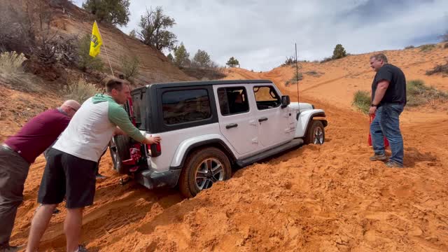 Stuck on the sand hill on the Barracks Trail 3