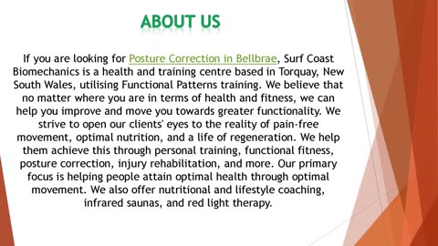 If you are looking for Posture Correction in Bellbrae