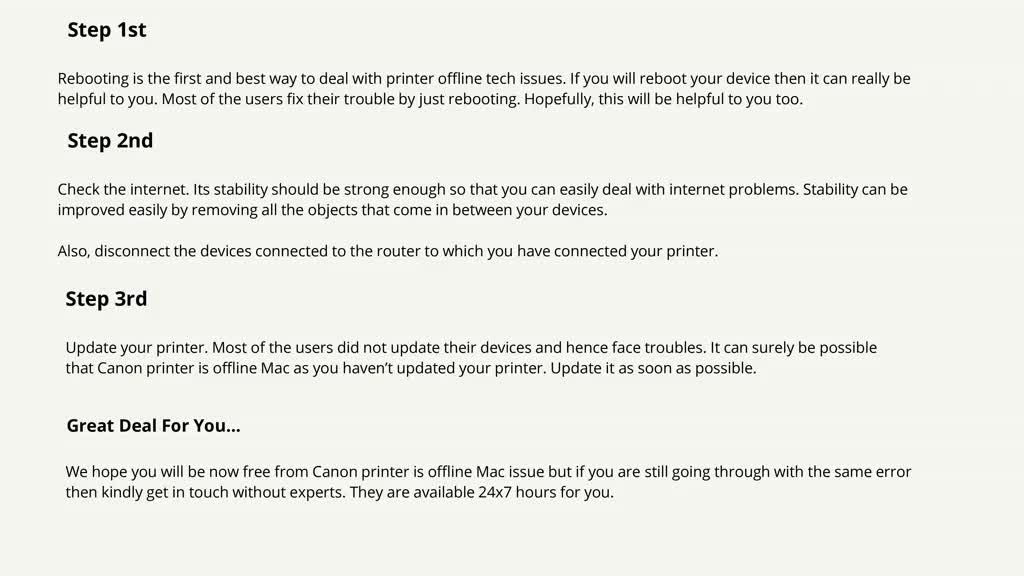 Guide To Fix Canon Printer Offline Mac Issue | Call +1-888-272-8868