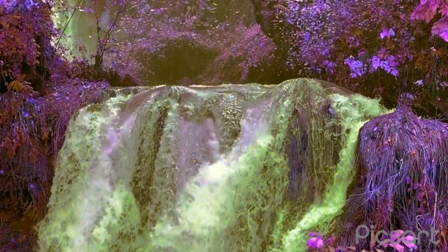 Colour water fall beautiful view