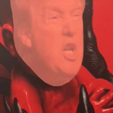 Donald trump face on ahs red poster