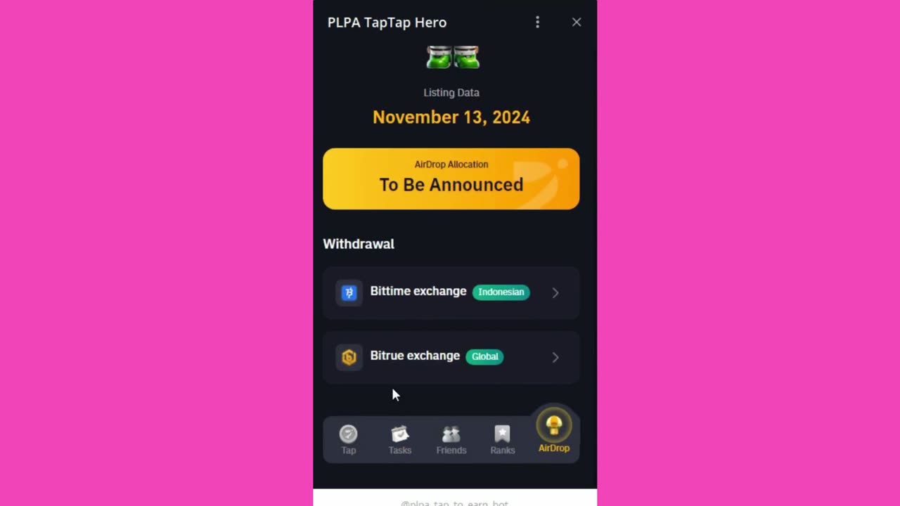new mining mini app bot telegram plpa taptap hero