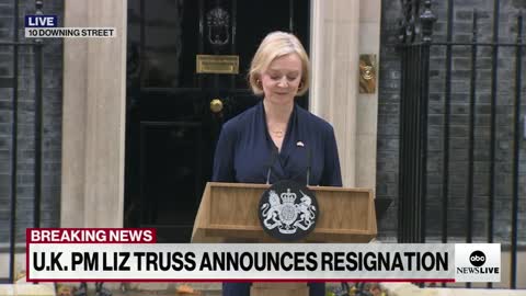 British Prime Minister Liz Truss announces resignation