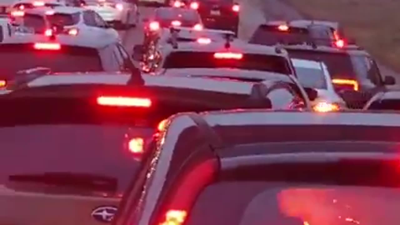 Pro-Palestinian Protesters block highway near O'Hare International Airport during afternoon traffic