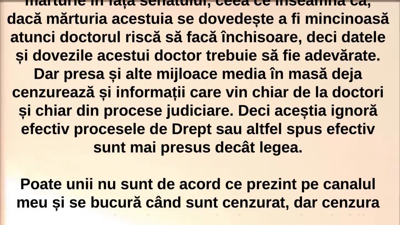 Marturia unui Doctor legata de COVID 19 cenzurata de Youtube