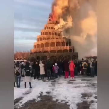 In Russia, in the Kaluga region, a replica of the Tower of Babel was burned.