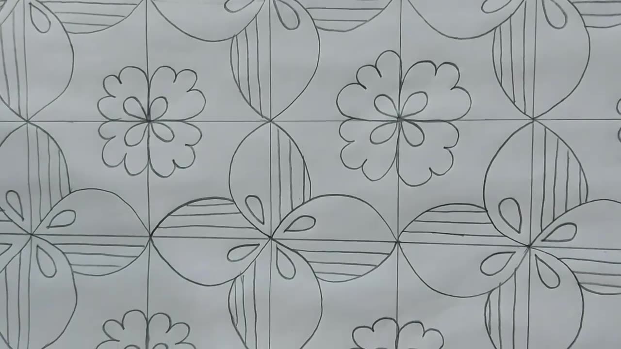 Hand embroidery nakshi kantha design drawing tutorial,Noksi katha art,নকশীকাঁথা নকশা