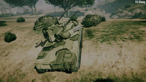 2K22 Tunguska self-propelled air defense vehicle moves to combat mode