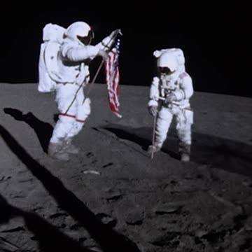 Man on moon rare footage.