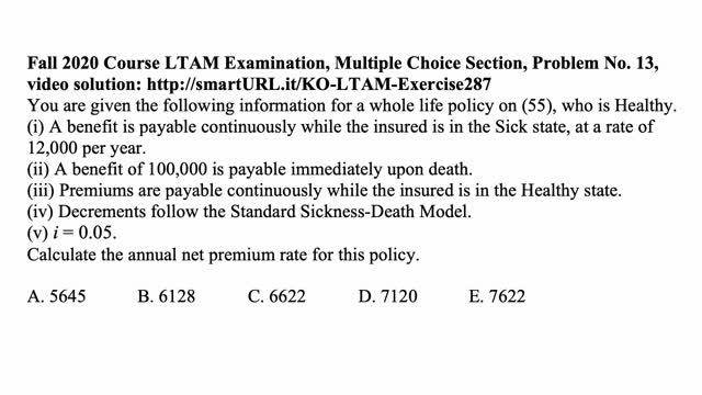 Exam LTAM exercise for January 21, 2021