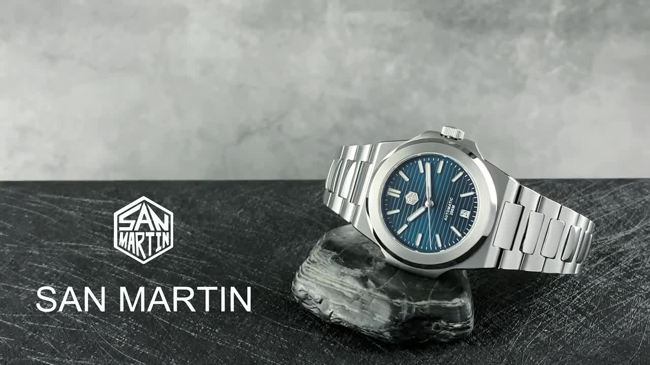 San Martin Diver Retro Classic Luxury Sapphire Crystal Stainless Steel Men Automatic Mechanical Watc