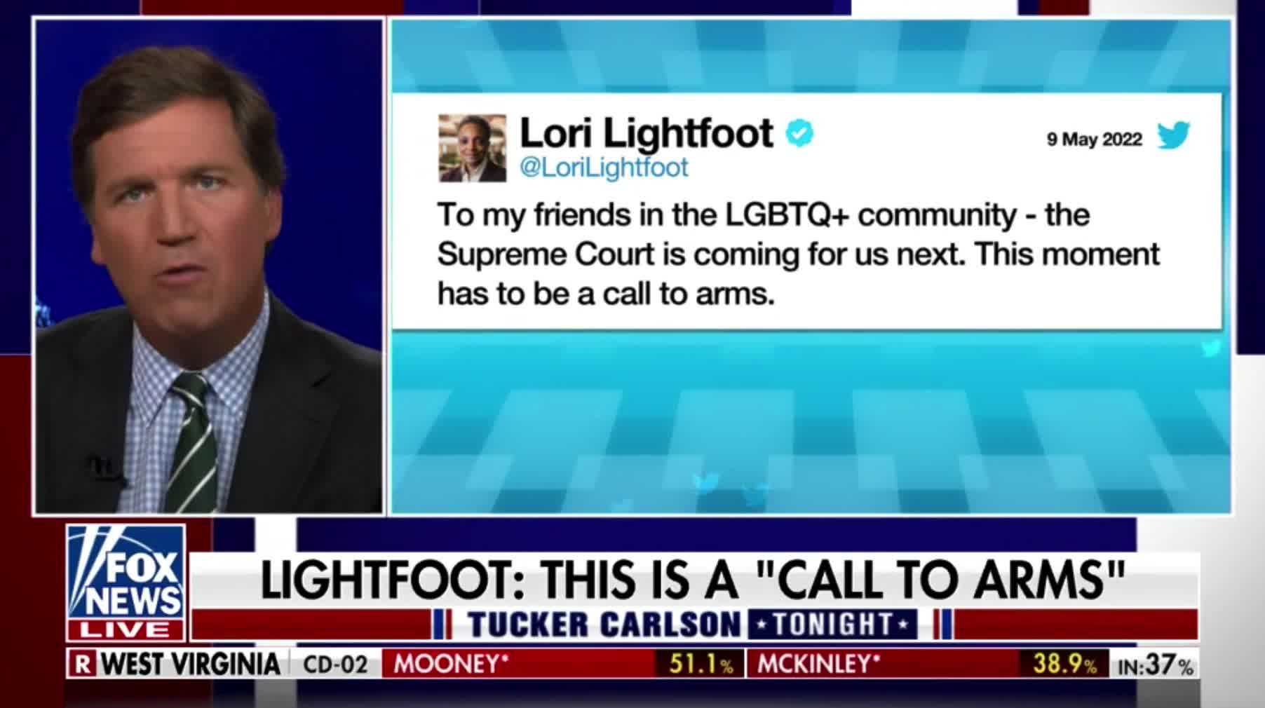 Tucker Carlson on Lori Lightfoot's reaction to the possible overturning of Roe v. Wade