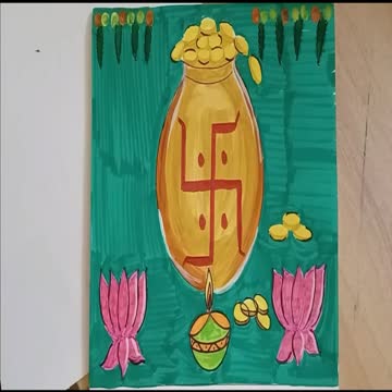 Dhanteras Drawing On Diwali | Dhanteras Celebration | How To Draw Happy Dhanteras Drawing |Dhanteras