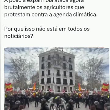 A população da Espanha vai pra cima da Nova ordem mundial, polícia tenta conter.