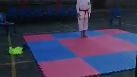 Michaela Fourie, world champion performing the kata during a local event