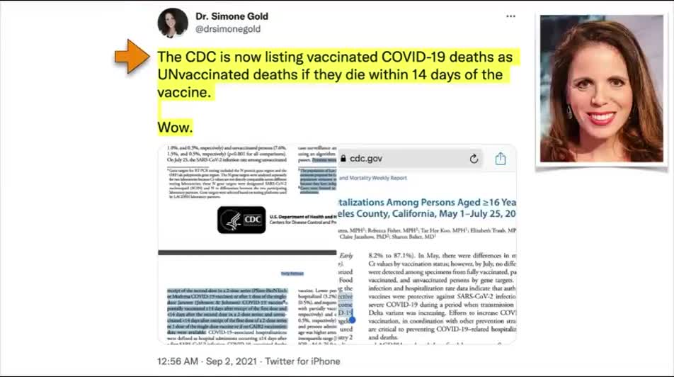 ANYONE WHO DIES WITHIN 2 WEEKS OF VACCINE CONSIDERED UNVACCINATED