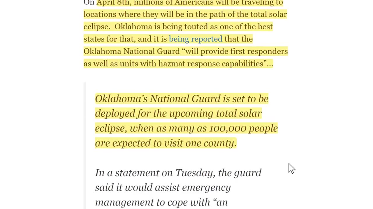 Why is National guard being deployed for April 8th Solar eclipse