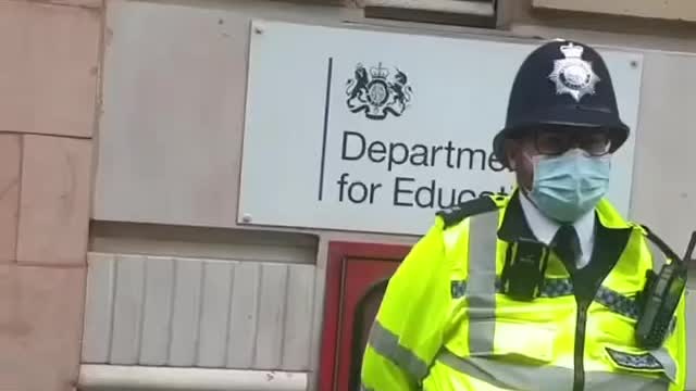 London Protest in front of department of education
