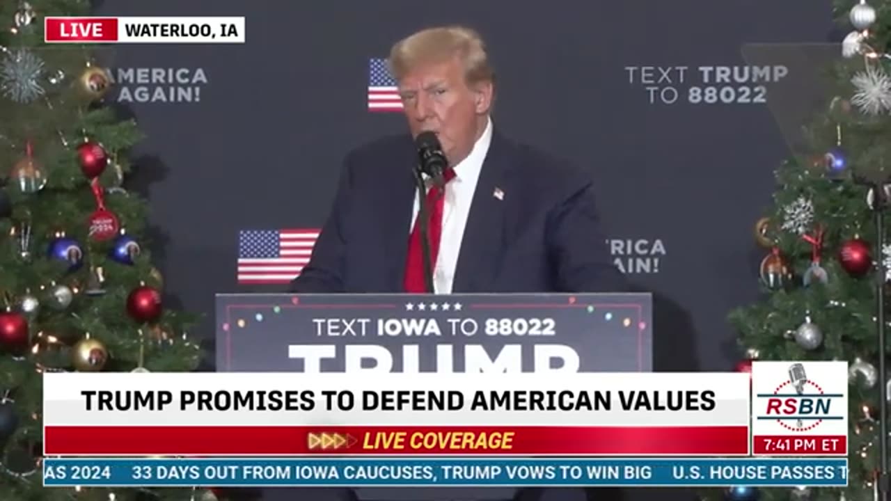 PRESIDENT🐸 TRUMP’S FULL SPEECH IN WATERLOO IOWA 12-19-23