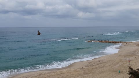 Time lapse on a beautiful beach