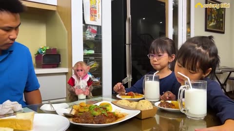 Bibi is excited to cook breakfast with dad for the family!