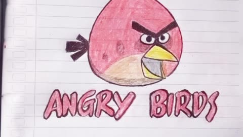 Draw angry bird using pencil