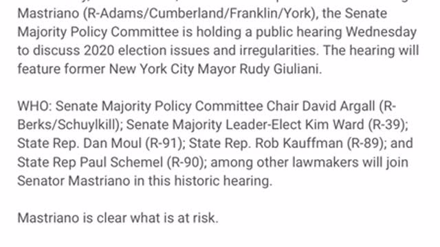 Live:Pennsylvania Public Hearing on Election issues