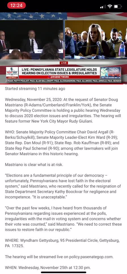 Live：Pennsylvania Public Hearing on Election issues