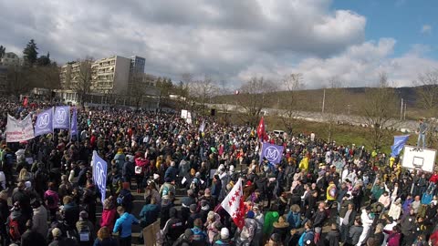 Protest Liestal Switzerland 2021-03-20 Schulanlage Frenke part 1 (uncut footage)