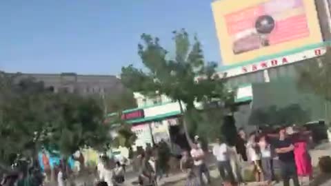 A rally in the capital of the Republic of Karakalpakstan (part of Uzbekistan).