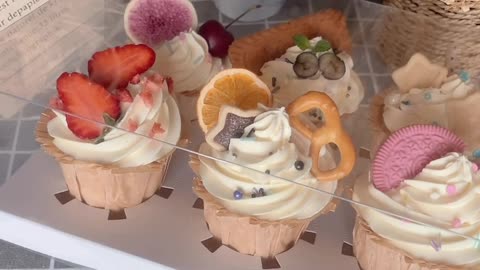 A Blue Friend Super simple Ins high-value cupcakes, take them to a picnic