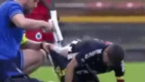 Professional footballer injured his butt