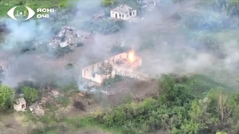 UKRAINIAN ARTILLERY IS BOMBARDING THE KATSAP POSITIONS WITH THE HELP OF A DRONE