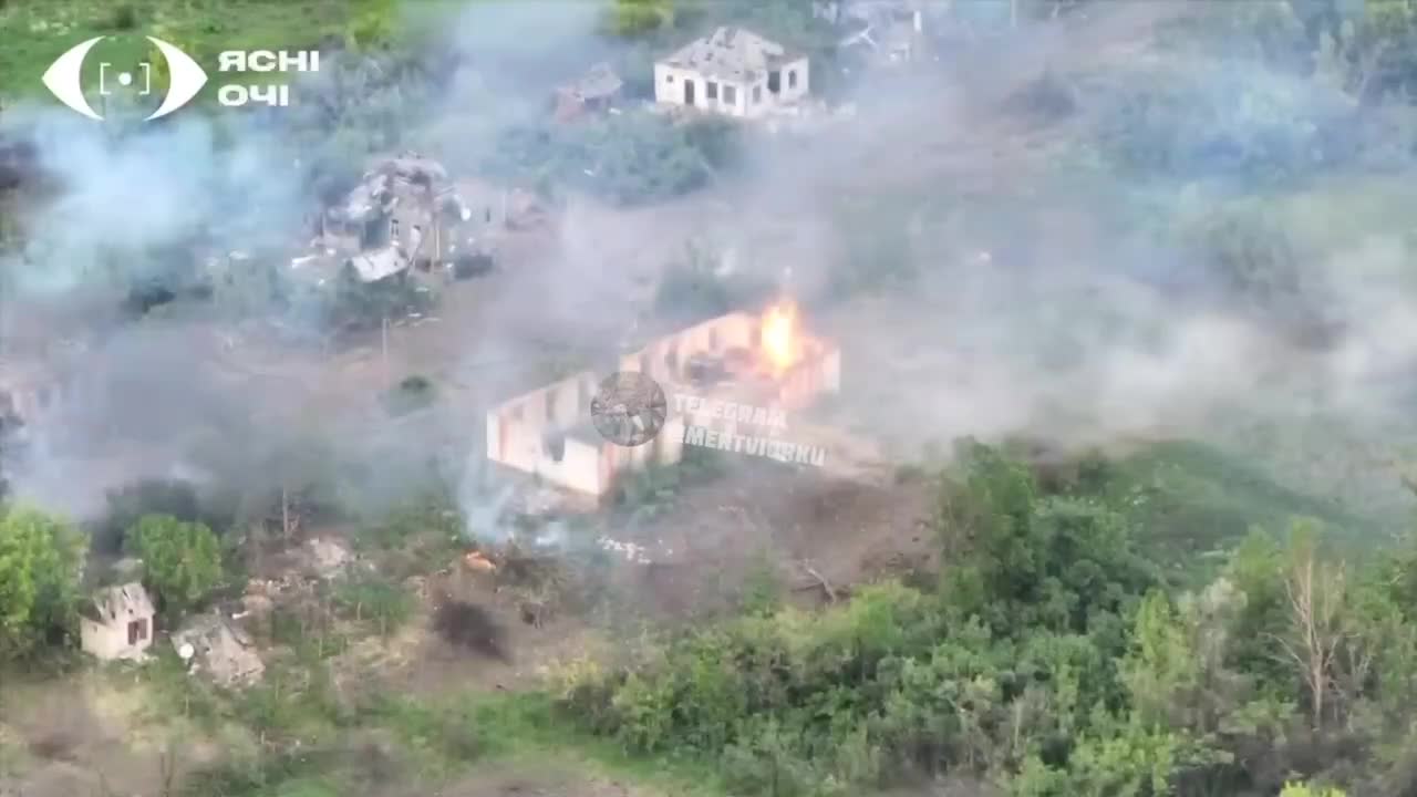 UKRAINIAN ARTILLERY IS BOMBARDING THE KATSAP POSITIONS WITH THE HELP OF A DRONE