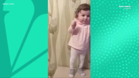 A cute little girl dance