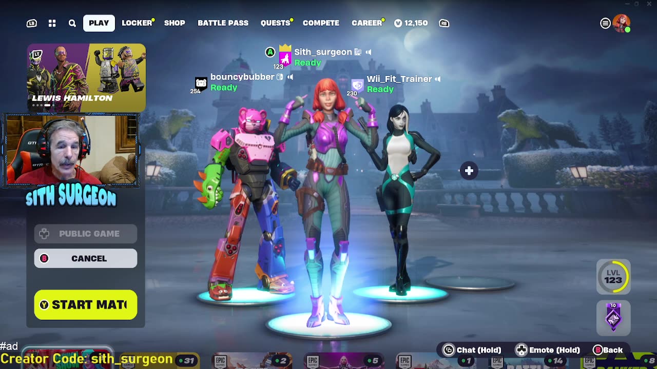 Sith_surgeon - Family Friendly Fortnite Live Stream. Customs Stream.