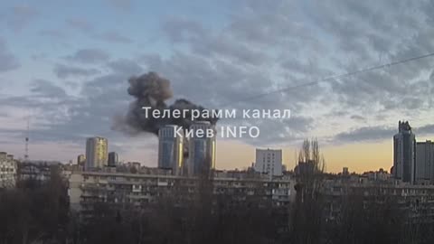 Footage of missiles hitting Kiev