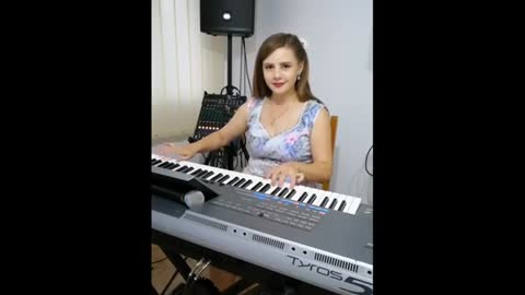 Music For Soul. Girl Perfectly Owns Instrument. Beautiful Performance