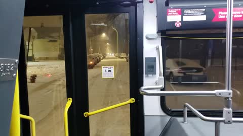 Viewing A Chicago Snowstorm From A Bus