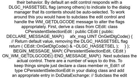 CEdit selects everything when getting focus