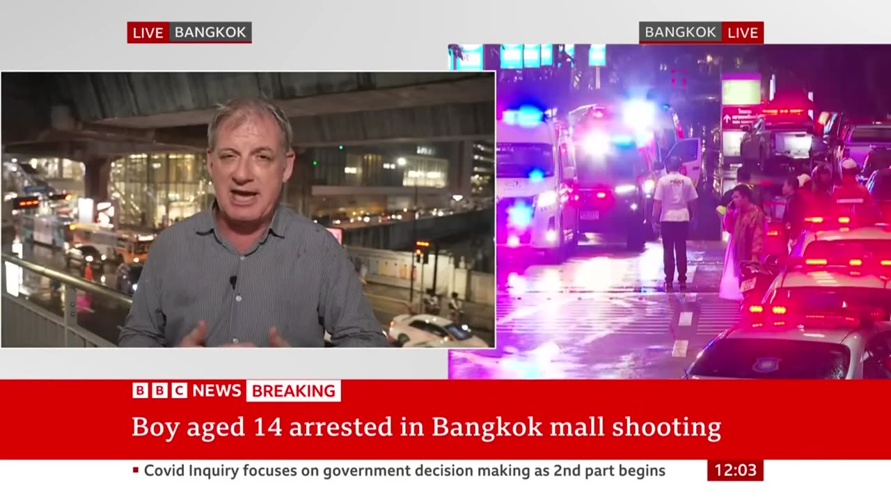 Three people killed and teenager held over Bangkok mall shooting