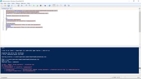 Test Zip Passwords from CSV File in PowerShell